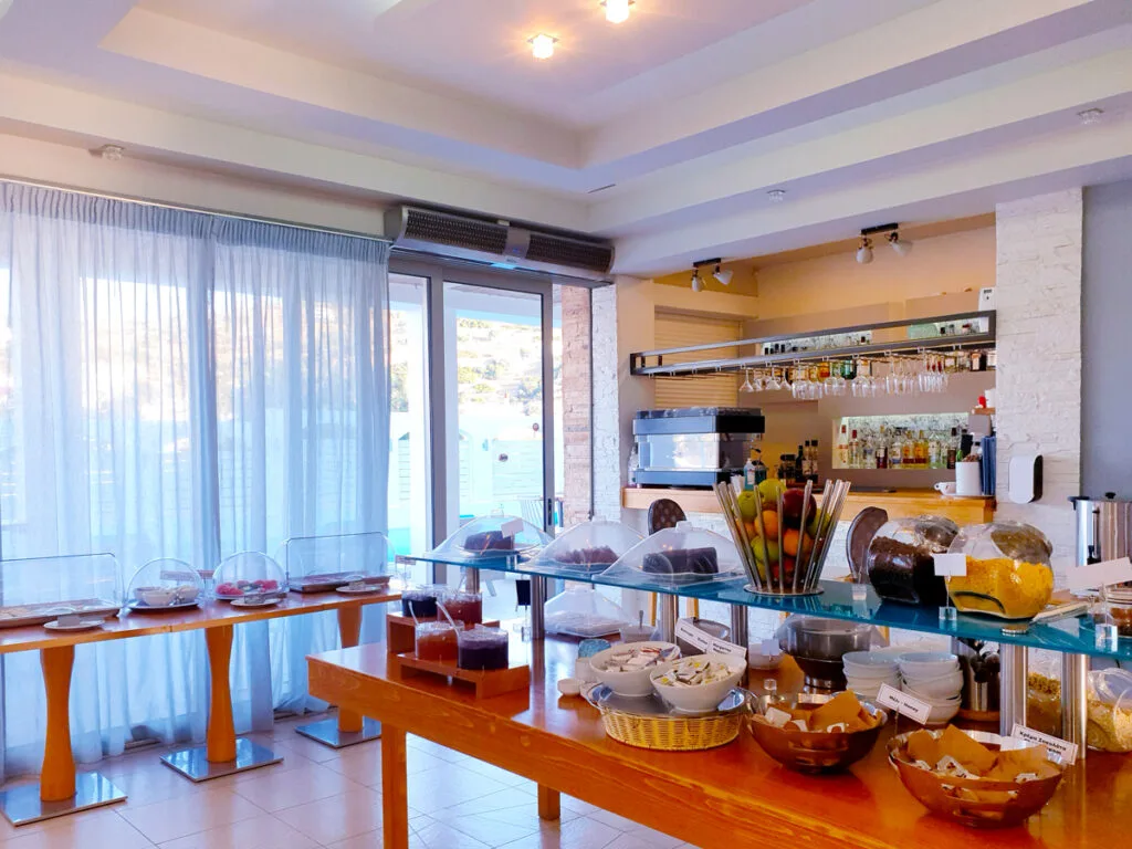 Hotel breakfast in Andros