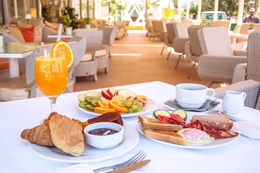 Hotel breakfast in Andros